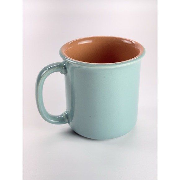 CROWN CORNING Other - Italian Pagnossin Coffee Mug Turquoise/Teal Terracotta/salmon Tea Cup‎